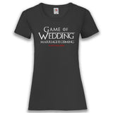Junggesellenshirts.de Damenshirt XS / Schwarz JGA Shirt Team "Game Of Wedding"