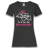 Junggesellenshirts.de Damenshirt XS / Schwarz JGA Shirt Team "Love Is In The Air"