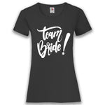 Junggesellenshirts.de Damenshirt XS / Schwarz JGA Shirt Team "Team Bride"