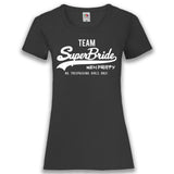 Junggesellenshirts.de Damenshirt XS / Schwarz JGA Shirt Team "Team Superbride"