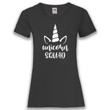 Junggesellenshirts.de Damenshirt XS / Schwarz JGA Shirt Team "Unicorn Squad"