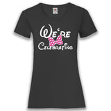 Junggesellenshirts.de Damenshirt XS / Schwarz JGA Shirt Team "We're Celebrating"