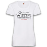 Junggesellenshirts.de Damenshirt XS / Weiß JGA Shirt Braut "Game Of Wedding"