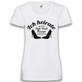 Junggesellenshirts.de Damenshirt XS / Weiß JGA Shirt Braut "High Heels"