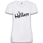 Junggesellenshirts.de Damenshirt XS / Weiß JGA Shirt Braut "Ich Heirate" Basic Variante