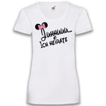 Junggesellenshirts.de Damenshirt XS / Weiß JGA Shirt Braut "Juhhuuu..."