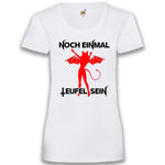 Junggesellenshirts.de Damenshirt XS / Weiß JGA Shirt Braut "Noch Einmal Teufel Sein"