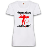 Junggesellenshirts.de Damenshirt XS / Weiß JGA Shirt Braut "Noch Einmal Teufel Sein"