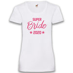Junggesellenshirts.de Damenshirt XS / Weiß JGA Shirt Braut "Superbride"