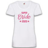 Junggesellenshirts.de Damenshirt XS / Weiß JGA Shirt Braut "Superbride"