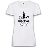 Junggesellenshirts.de Damenshirt XS / Weiß JGA Shirt Braut "Unicorn Bride"