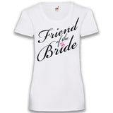 Junggesellenshirts.de Damenshirt XS / Weiß JGA Shirt Friend "Friend Of The Bride"