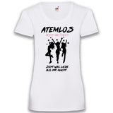 Junggesellenshirts.de Damenshirt XS / Weiß JGA Shirt Team "Atemlos Durch Die Nacht"