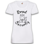 Junggesellenshirts.de Damenshirt XS / Weiß JGA Shirt Team "Braut Security" Unicorn