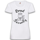 Junggesellenshirts.de Damenshirt XS / Weiß JGA Shirt Team "Braut Security" Unicorn