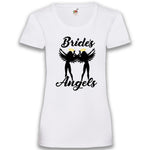 Junggesellenshirts.de Damenshirt XS / Weiß JGA Shirt Team "Bride's Angels"