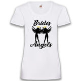 Junggesellenshirts.de Damenshirt XS / Weiß JGA Shirt Team "Bride's Angels"