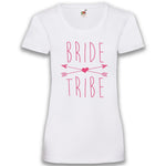 Junggesellenshirts.de Damenshirt XS / Weiß JGA Shirt Team "Bride Tribe"