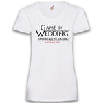 Junggesellenshirts.de Damenshirt XS / Weiß JGA Shirt Team "Game Of Wedding"
