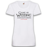 Junggesellenshirts.de Damenshirt XS / Weiß JGA Shirt Team "Game Of Wedding"