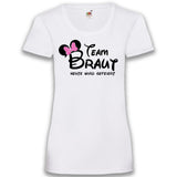 Junggesellenshirts.de Damenshirt XS / Weiß JGA Shirt Team "Team Braut Heute Wird Gefeiert"
