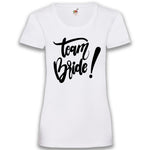 Junggesellenshirts.de Damenshirt XS / Weiß JGA Shirt Team "Team Bride"