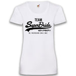 Junggesellenshirts.de Damenshirt XS / Weiß JGA Shirt Team "Team Superbride"