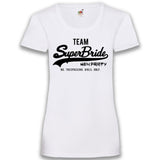 Junggesellenshirts.de Damenshirt XS / Weiß JGA Shirt Team "Team Superbride"
