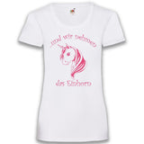 Junggesellenshirts.de Damenshirt XS / Weiß JGA Shirt Team "Und Wir Nehmen Das Einhorn"