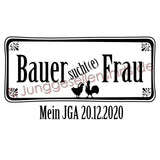 Junggesellenshirts.de Herrenshirt JGA Shirt Bräutigam "Bauer Sucht(e) Frau"