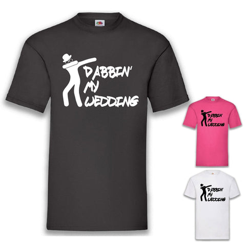 Junggesellenshirts.de Herrenshirt JGA Shirt Bräutigam "Dabbin' My Wedding"
