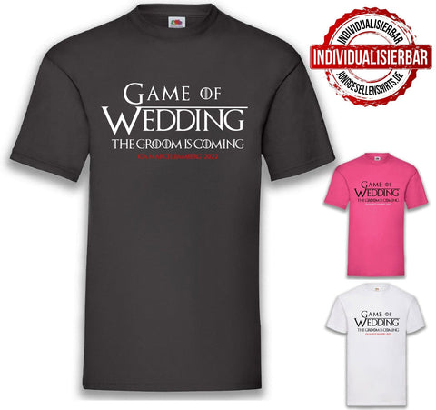 Junggesellenshirts.de Herrenshirt JGA Shirt Bräutigam "Game Of Wedding"