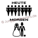 Junggesellenshirts.de Herrenshirt JGA Shirt Bräutigam "Heute, Morgen"