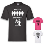 Junggesellenshirts.de Herrenshirt JGA Shirt Bräutigam "Heute, Morgen"