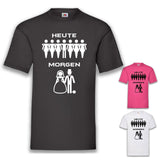 Junggesellenshirts.de Herrenshirt JGA Shirt Bräutigam "Heute, Morgen"