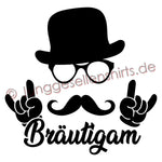 Junggesellenshirts.de Herrenshirt JGA Shirt Bräutigam "Hipster"