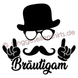 Junggesellenshirts.de Herrenshirt JGA Shirt Bräutigam "Hipster"