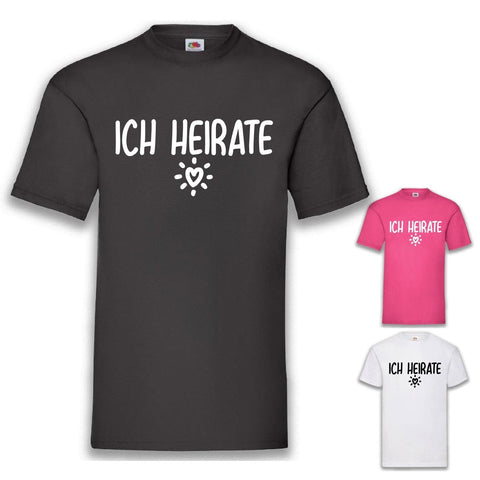 Junggesellenshirts.de Herrenshirt JGA Shirt Bräutigam "Ich Heirate"
