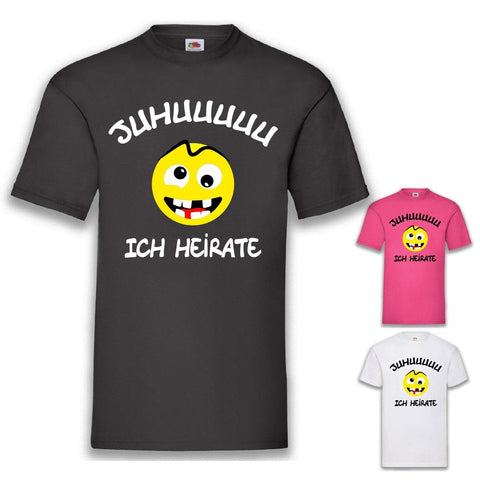 Junggesellenshirts.de Herrenshirt JGA Shirt Bräutigam "Juhuuuuu Ich Heirate"
