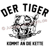 Junggesellenshirts.de Herrenshirt JGA Shirt "Der Tiger Kommt An Die Kette"