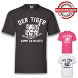 Junggesellenshirts.de Herrenshirt JGA Shirt "Der Tiger Kommt An Die Kette"