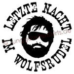 Junggesellenshirts.de Herrenshirt JGA Shirt "Letzte Nacht Im Wolfsrudel"