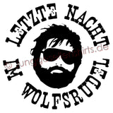 Junggesellenshirts.de Herrenshirt JGA Shirt "Letzte Nacht Im Wolfsrudel"