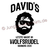 Junggesellenshirts.de Herrenshirt JGA Shirt Team "Letzte Nacht im Wolfsrudel"