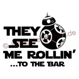Junggesellenshirts.de Herrenshirt JGA Shirt Team "They See Me Rollin' To The Bar "