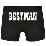 Junggesellenshirts.de Herrenshirt S / Bestman Schwarz JGA Underwear "Groom/Groomsman/Bestman"