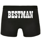 Junggesellenshirts.de Herrenshirt S / Bestman Schwarz JGA Underwear "Groom/Groomsman/Bestman"