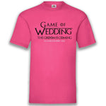 Junggesellenshirts.de Herrenshirt S / Fuchsia JGA Shirt Bräutigam "Game Of Wedding"