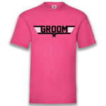 Junggesellenshirts.de Herrenshirt S / Fuchsia JGA Shirt Bräutigam "Groom"