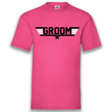 Junggesellenshirts.de Herrenshirt S / Fuchsia JGA Shirt Bräutigam "Groom"